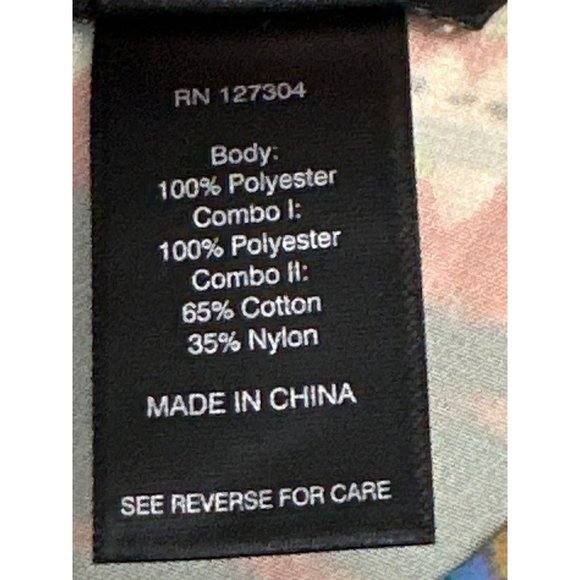 Ali Miles Sheer Colorful Hi Low Tunic Tank Top Lace Neck Line Cotton Nylon Sz S - Picture 7 of 10